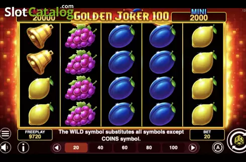 Reel Screen. Golden Joker 100 slot