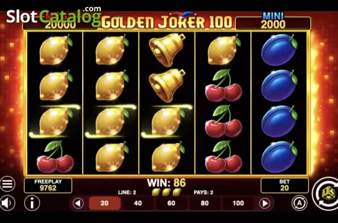 Win Screen. Golden Joker 100 slot