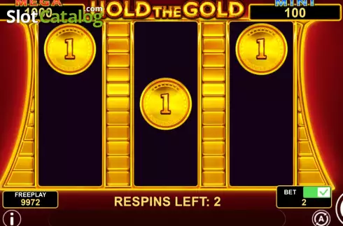Bonus Game screen 2. Hold The Gold slot