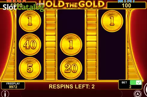 Bonus Game screen 3. Hold The Gold slot