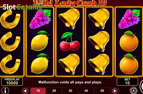 Game screen. Wild Lady Cash 10 slot