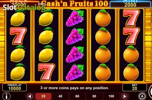 Écran2. Cash'n Fruits 100 Hold & Win Machine à sous