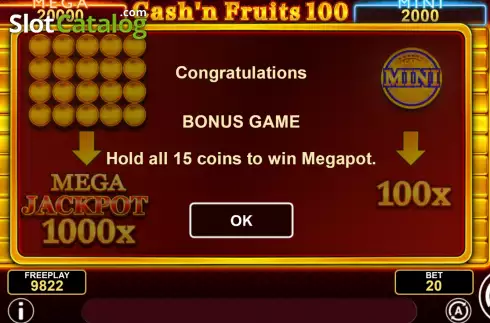 Skärmdump5. Cash'n Fruits 100 Hold & Win slot