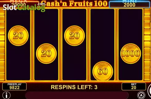 Écran6. Cash'n Fruits 100 Hold & Win Machine à sous