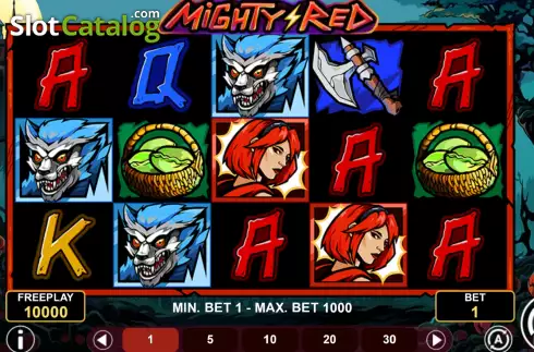 Game screen. Mighty Red slot