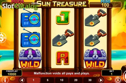 Game screen. Sun Treasure Hold & Win slot
