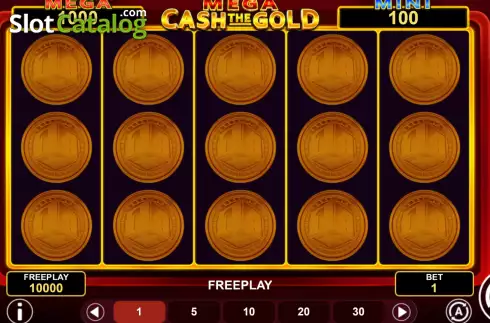 Game screen. Mega Cash The Gold slot