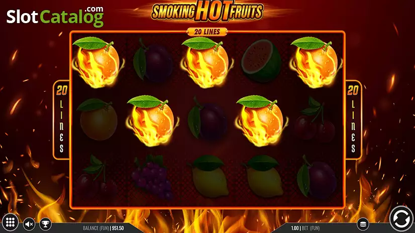 Smoking Hot Fruits 20 Win Screen