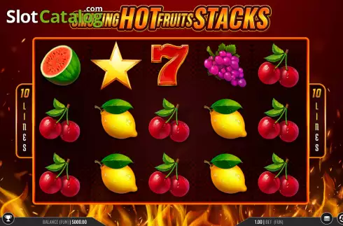 Game Screen. Smoking Hot Fruits Stacks slot