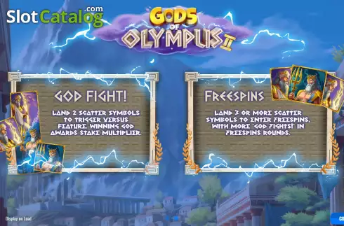 Start Screen. Gods of Olympus 2 slot