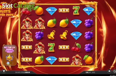 Game screen. Hot Joker Fruits Scatter Pays slot