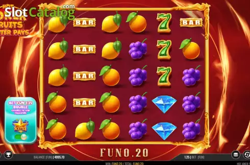 Win screen. Hot Joker Fruits Scatter Pays slot