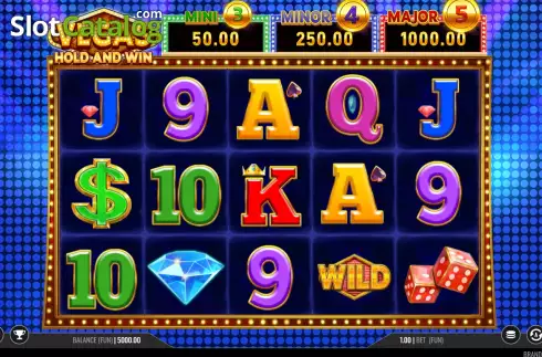 Game screen. Vegas Hold and Win slot