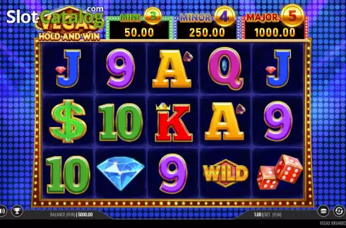 Reels screen. Vegas Branded Hold and Win slot