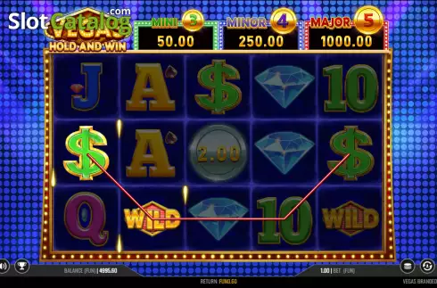 Win screen. Vegas Branded Hold and Win slot