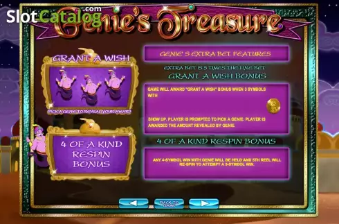 Paytable 3. Genie's Treasure (2by2) slot