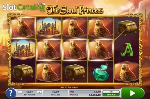 Win screen. The Sand Princess slot