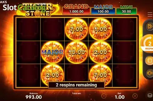 Bonus Gameplay Screen. Tiger Stone slot