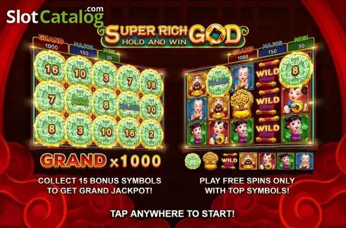 Start Screen. Super Rich God Hold and Win slot