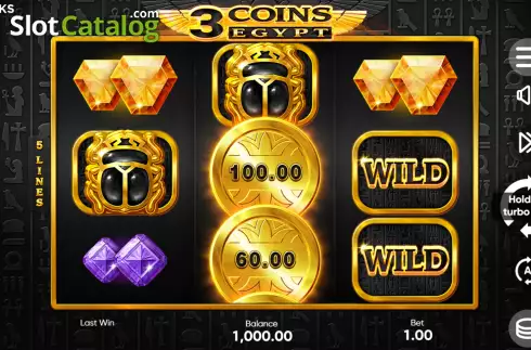 Game Screen. 3 Coins: Egypt slot