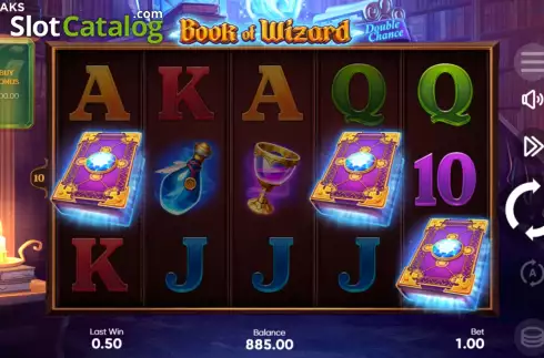 Free Spins Win Screen. Book of Wizard Double Chance slot