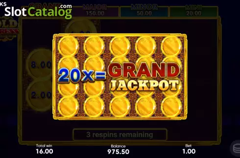 Bonus Game Win Screen. Gold Express Hold and Win slot