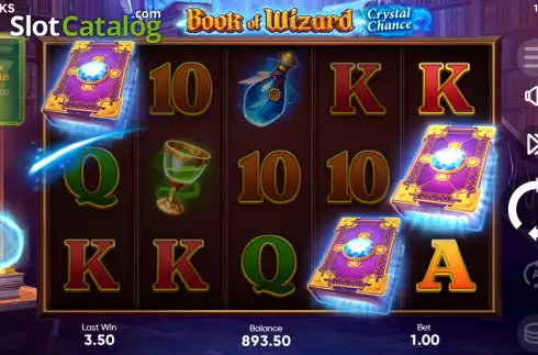 Free Spins Win Screen. Book of Wizard: Crystal Chance slot
