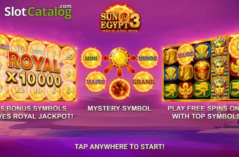 Start Screen. Sun of Egypt 3 slot