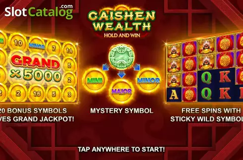 Start Screen. Caishen Wealth Hold and Win slot