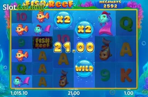 Win Screen 2. Fish Reef slot