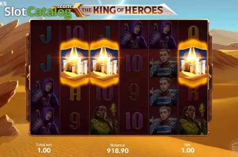 Free Spins Win Screen. The King of Heroes slot