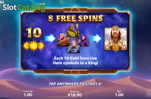 Free Spins Win Screen 2. The King of Heroes slot