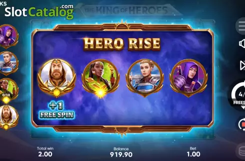 Free Spins Win Screen 3. The King of Heroes slot