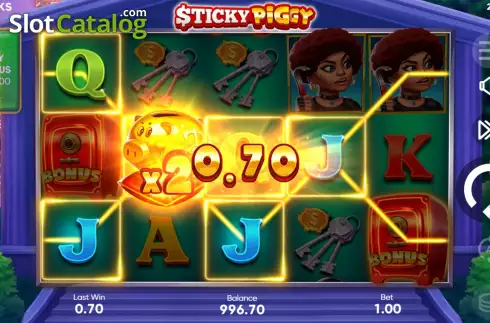 Win Screen. Sticky Piggy slot