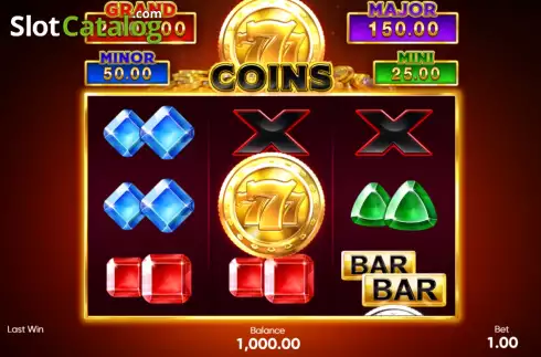Game screen. 777 Coins slot