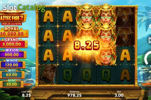 Win screen. Aztec Fire 2 slot