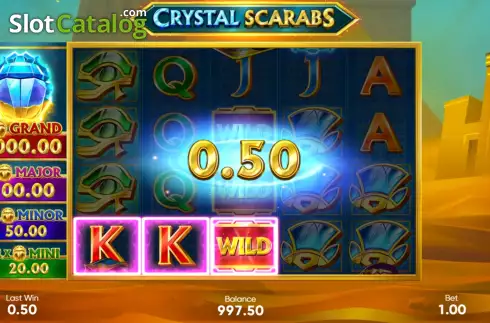 Win screen. Crystal Scarabs slot