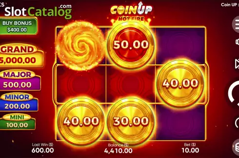 Win screen. Coin Up: Hot Fire slot