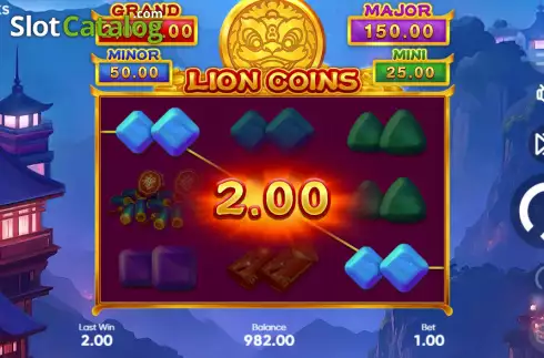 Ekran3. Lion Coins yuvası
