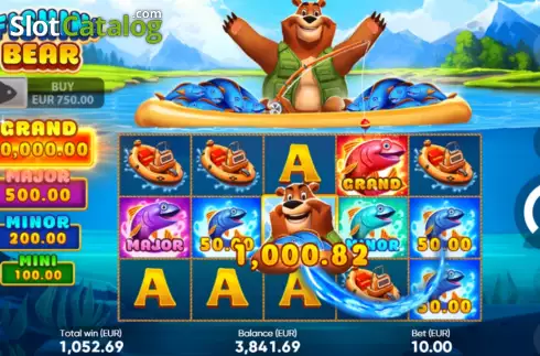 Game screen. Fishin' Bear slot