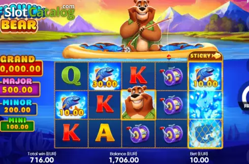 Win screen. Fishin' Bear slot