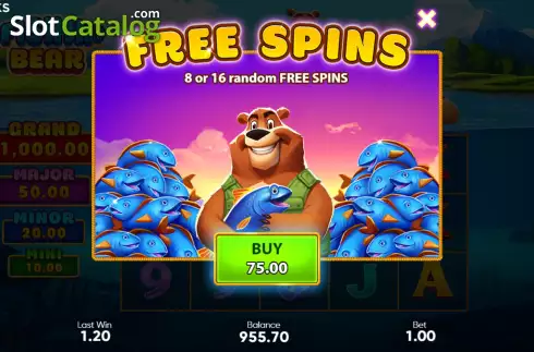 Buy Feature Screen. Fishin' Bear slot