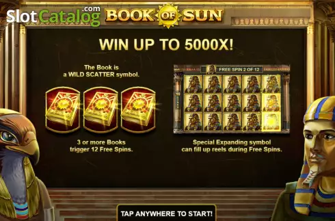 Start Screen. Book of Sun slot