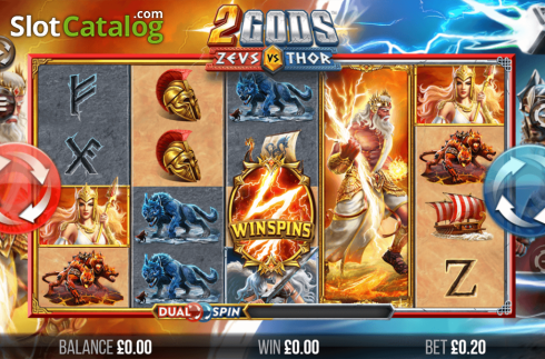Reel Screen 3. 2 Gods Zeus vs Thor slot