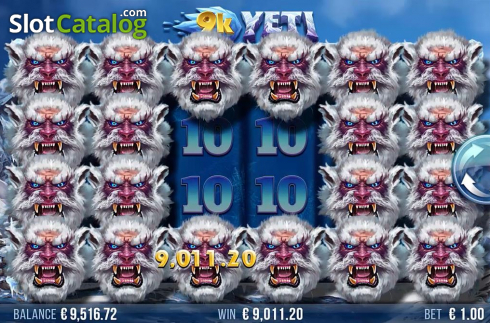 Win Screen. 9K Yeti slot