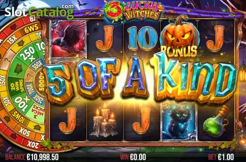 Win Screen 2. 3 Lucky Witches slot