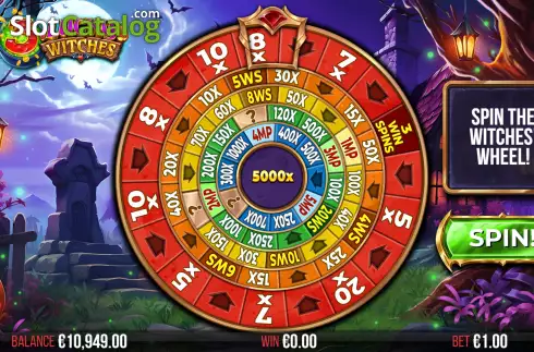 Witches' Wheel. 3 Lucky Witches slot