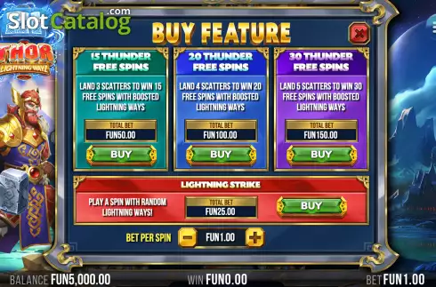 Buy Bonus Menu. 21 Thor Lightning Ways slot