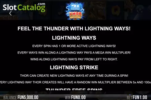 画面9. 21 Thor Lightning Ways カジノスロット