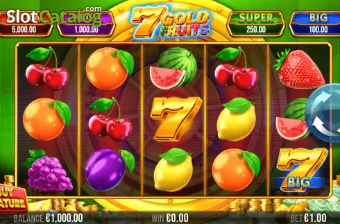 Reels Screen. 7 Gold Fruits slot